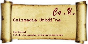Csizmadia Urbána névjegykártya